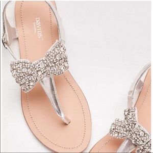 David's Bridal Sparkling Silver Sandals